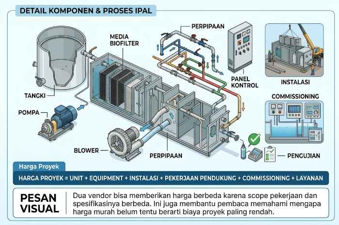 komponen dan proses pengolahan air limbah IPAL klinik