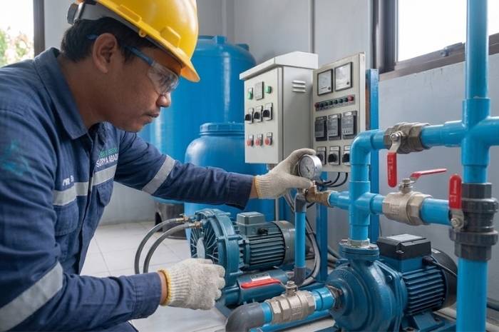Pengecekan komponen IPAL seperti Pompa, Blower dan sistem Aerasi