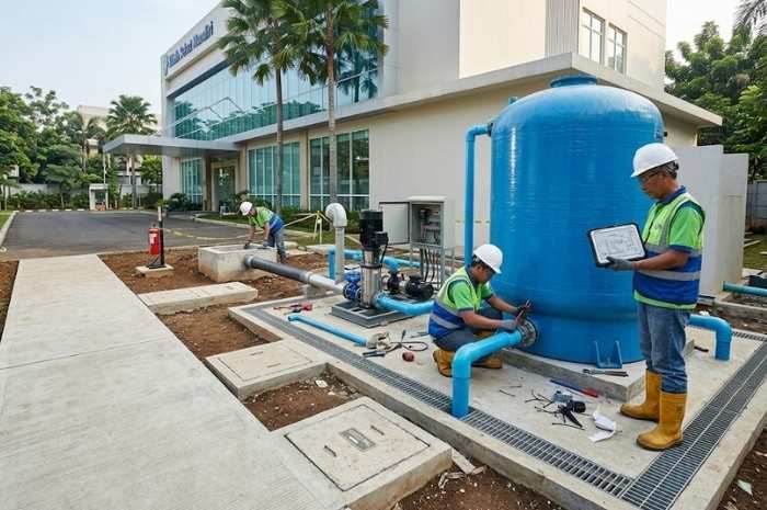 Proses pemasangan IPAL klinik dari survey, instalasi unit, hingga persiapan sistem untuk digunakan