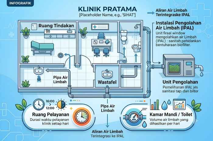 Sumber air limbah Klinik Pratama menuju sistem IPAL